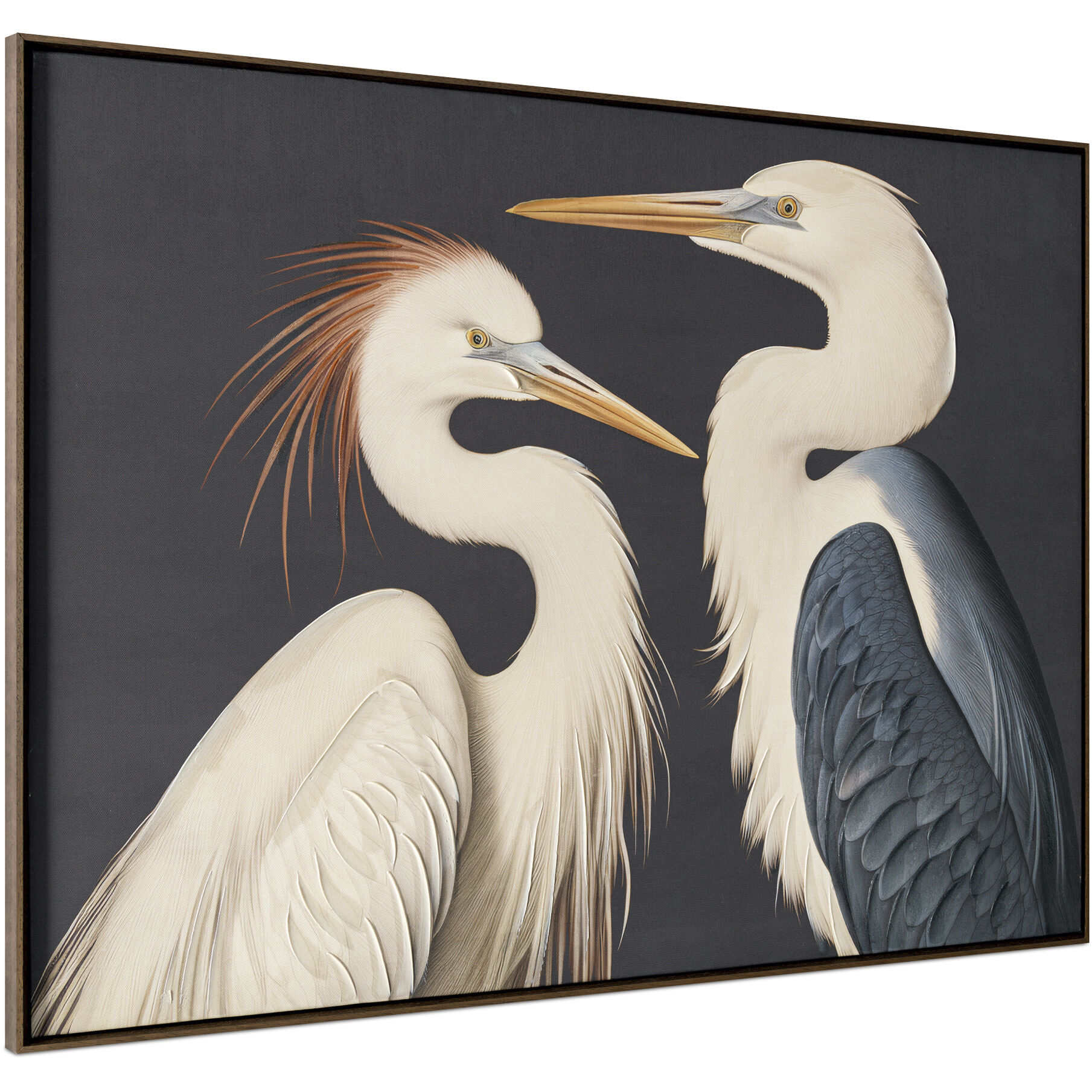 Two Cranes 34 X 26 inch Painting